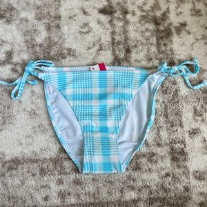 Xhilaration Blue Plaid String Bikini Bottom NWT